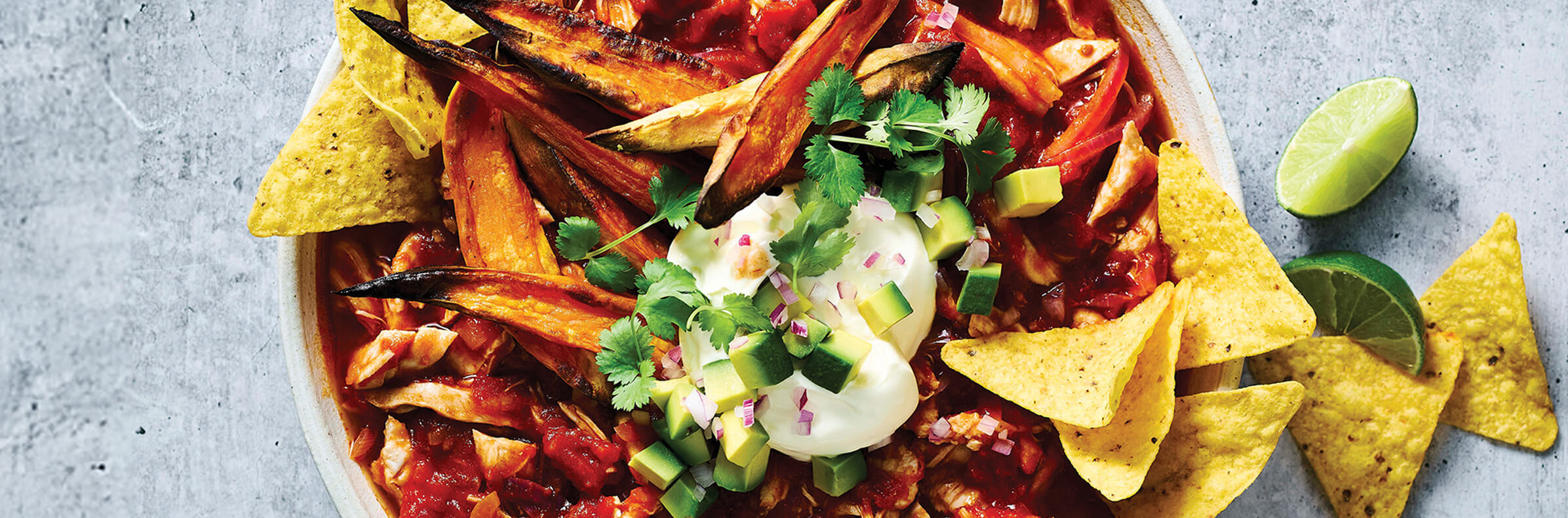 Mexican Chilli Chicken with Sweet Potato Wedges
